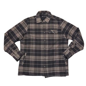 Helly Hansen Men's LIFALOFT Insulated Flannel Shirt Jacket Large Plaid Gray